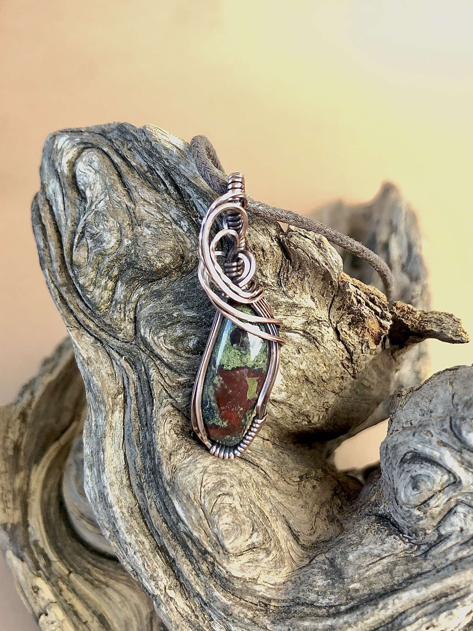 Dragonbloodjasper-Pendant Copperjewelry