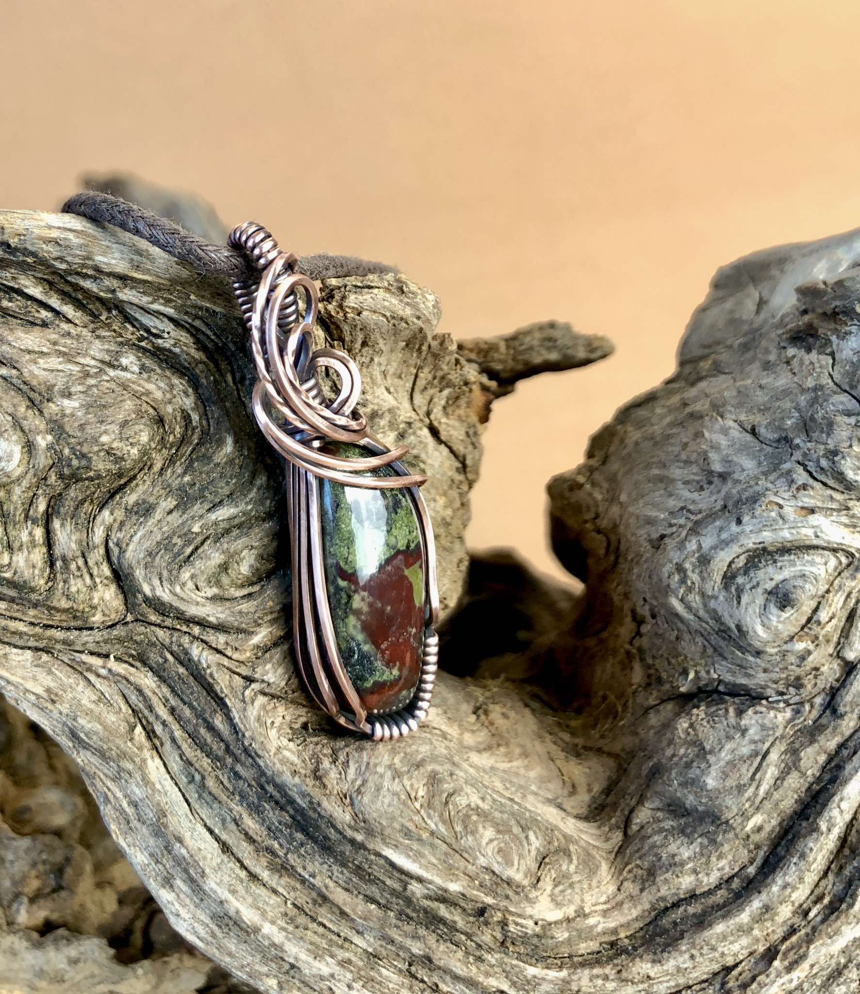 Dragonbloodjasper-Pendant Copperjewelry