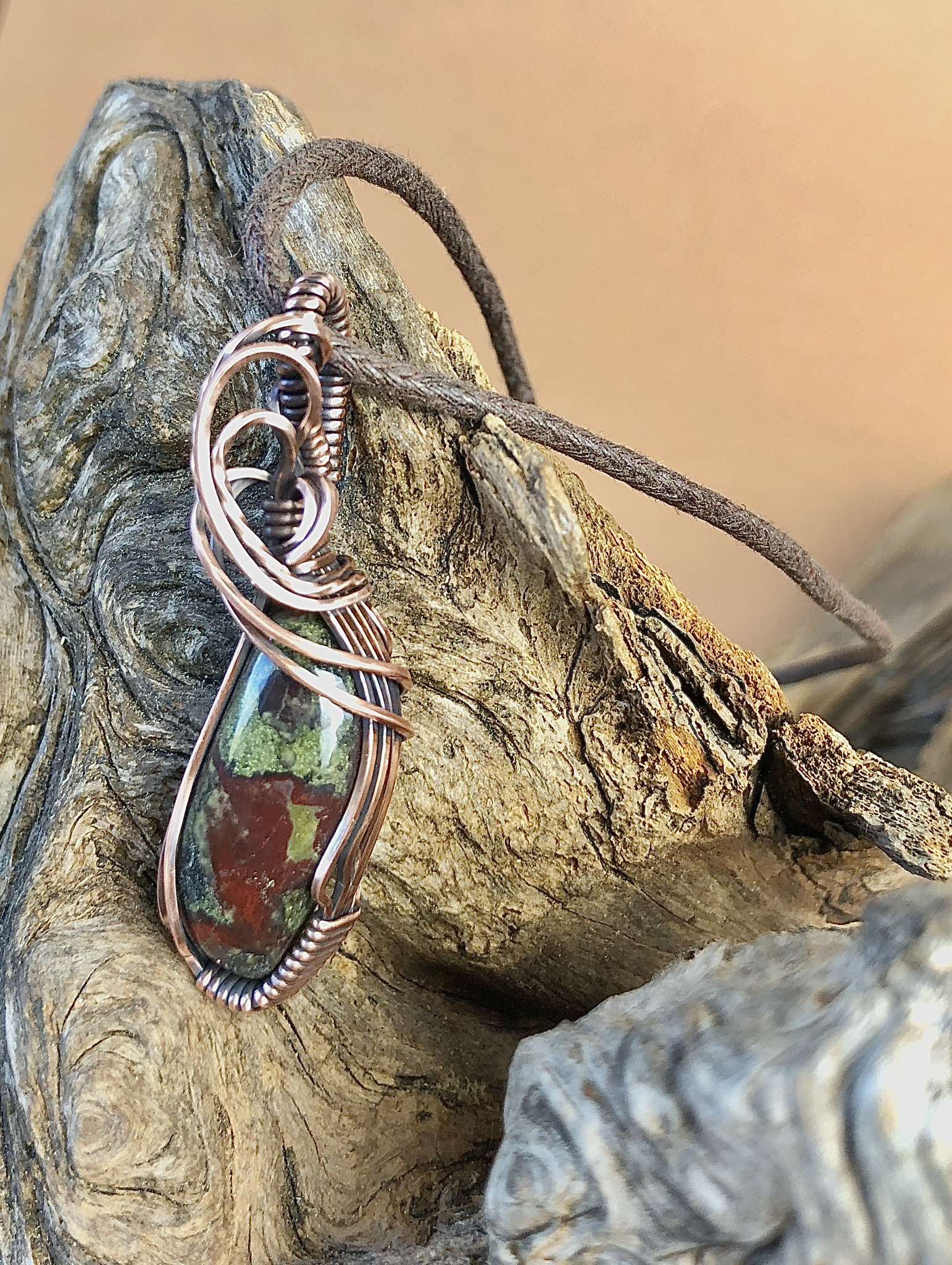 Dragonbloodjasper-Pendant Copperjewelry