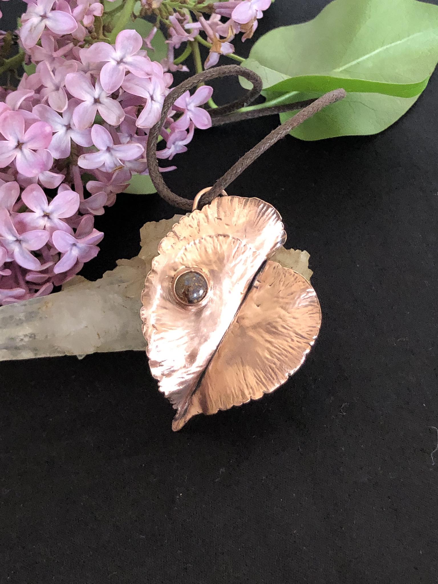 SunayLaLuna LindentreeLeaf-Pendant Opaljewelry