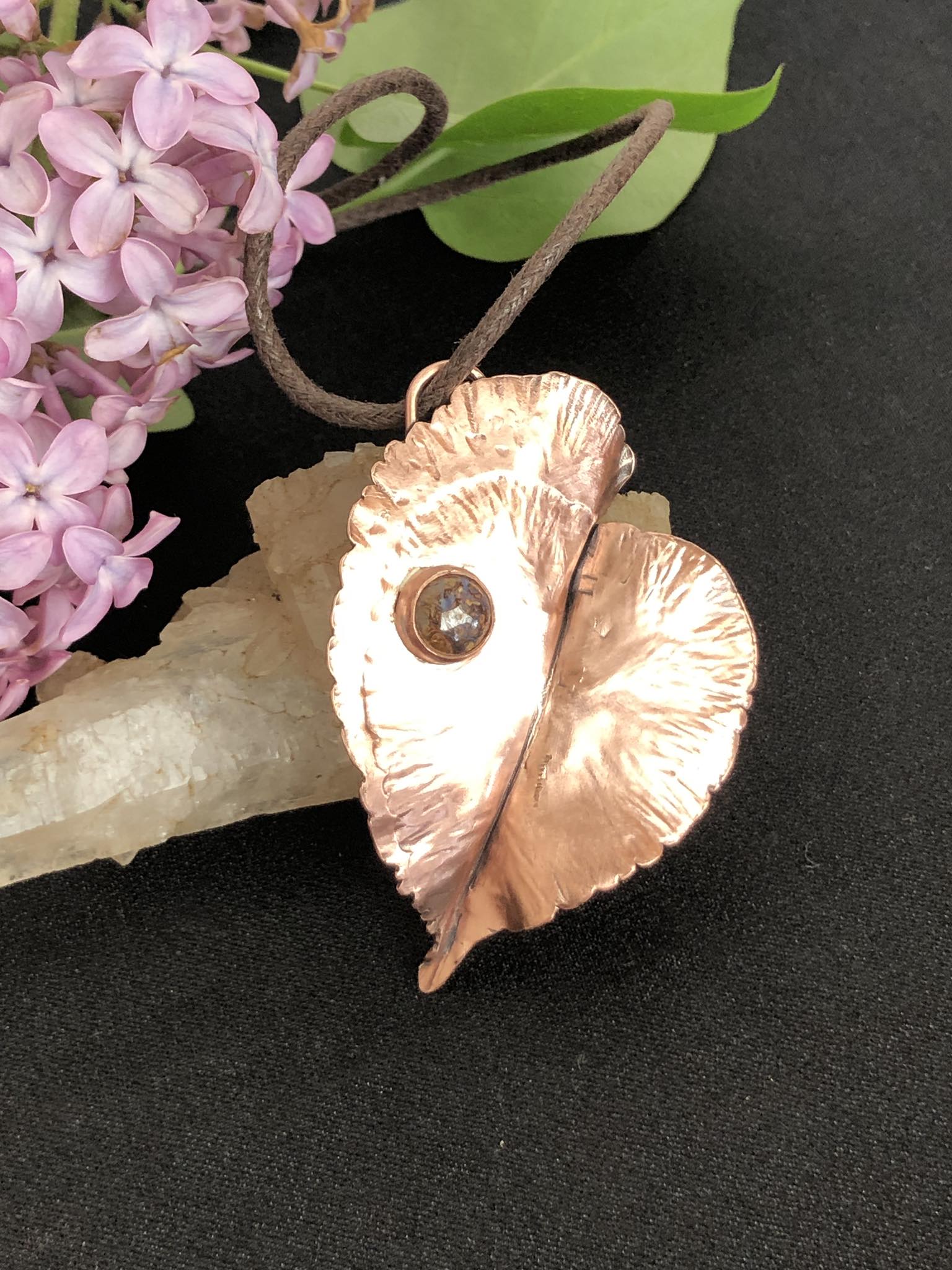 SunayLaLuna LindentreeLeaf-Pendant Opaljewelry