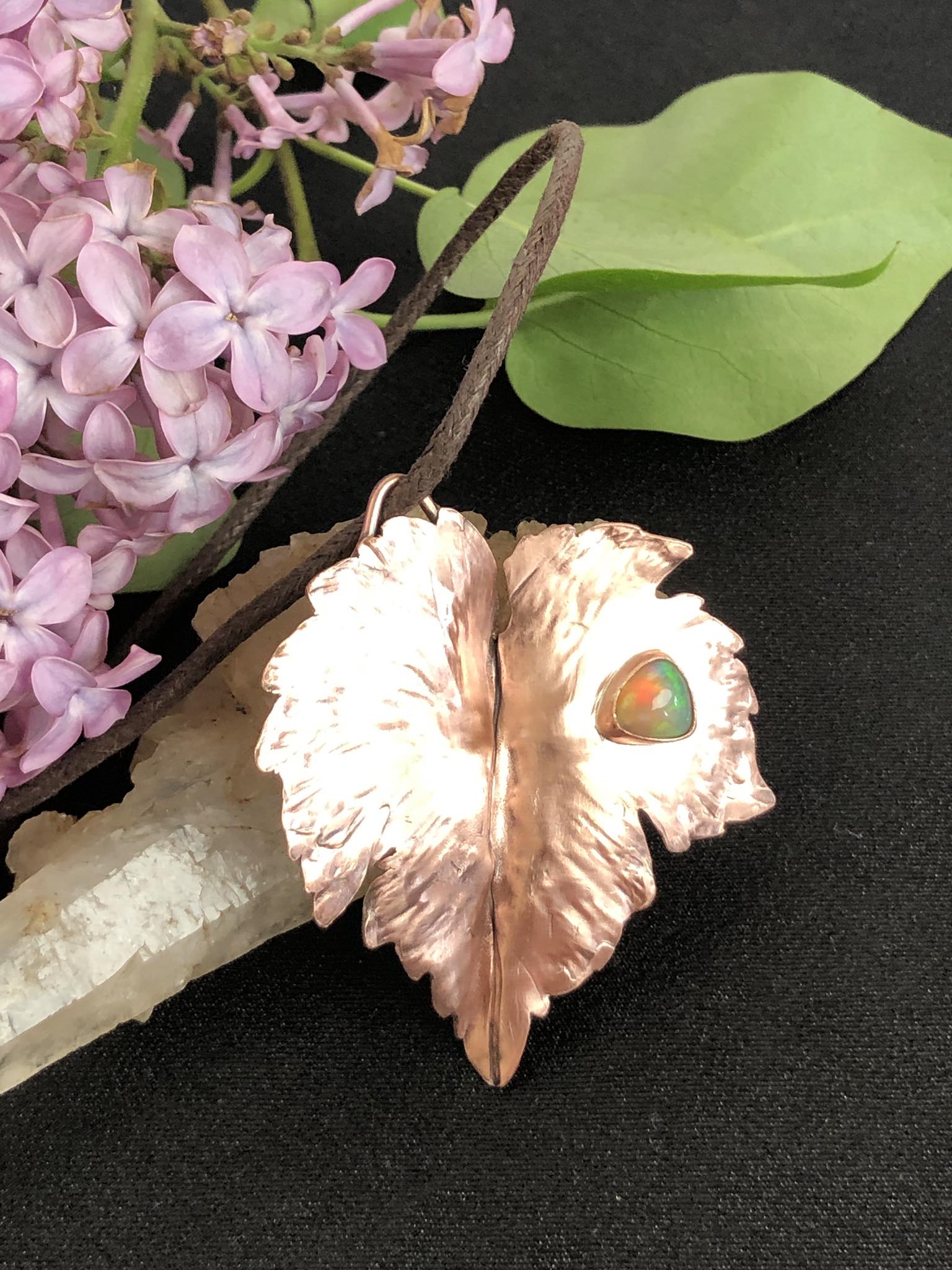 SunayLaLuna Vineleaf-Pendant Opaljewelry