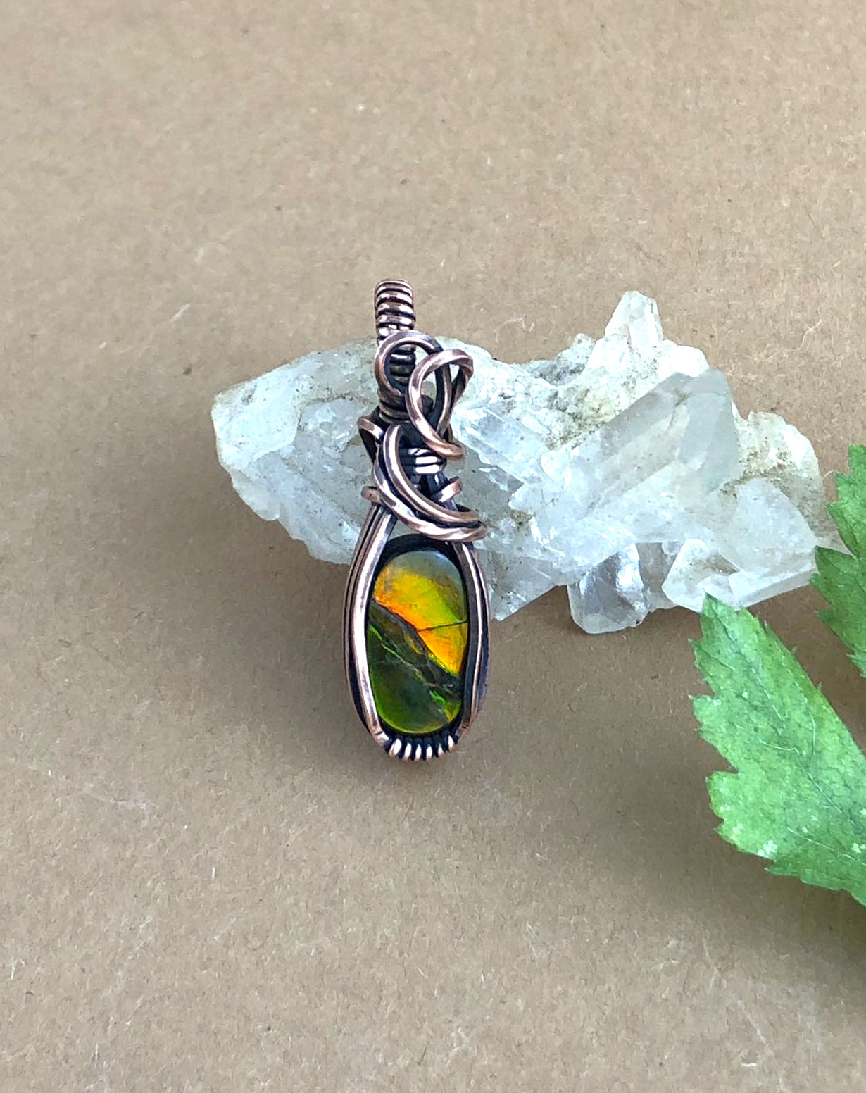 SunayLaLuna Ammolite-Pendant1 Collection "Pure"