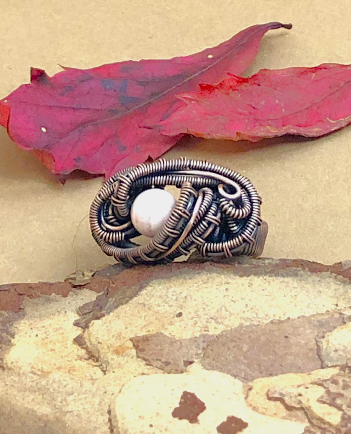 Ring mit rosa Koralle1 – Bild 2