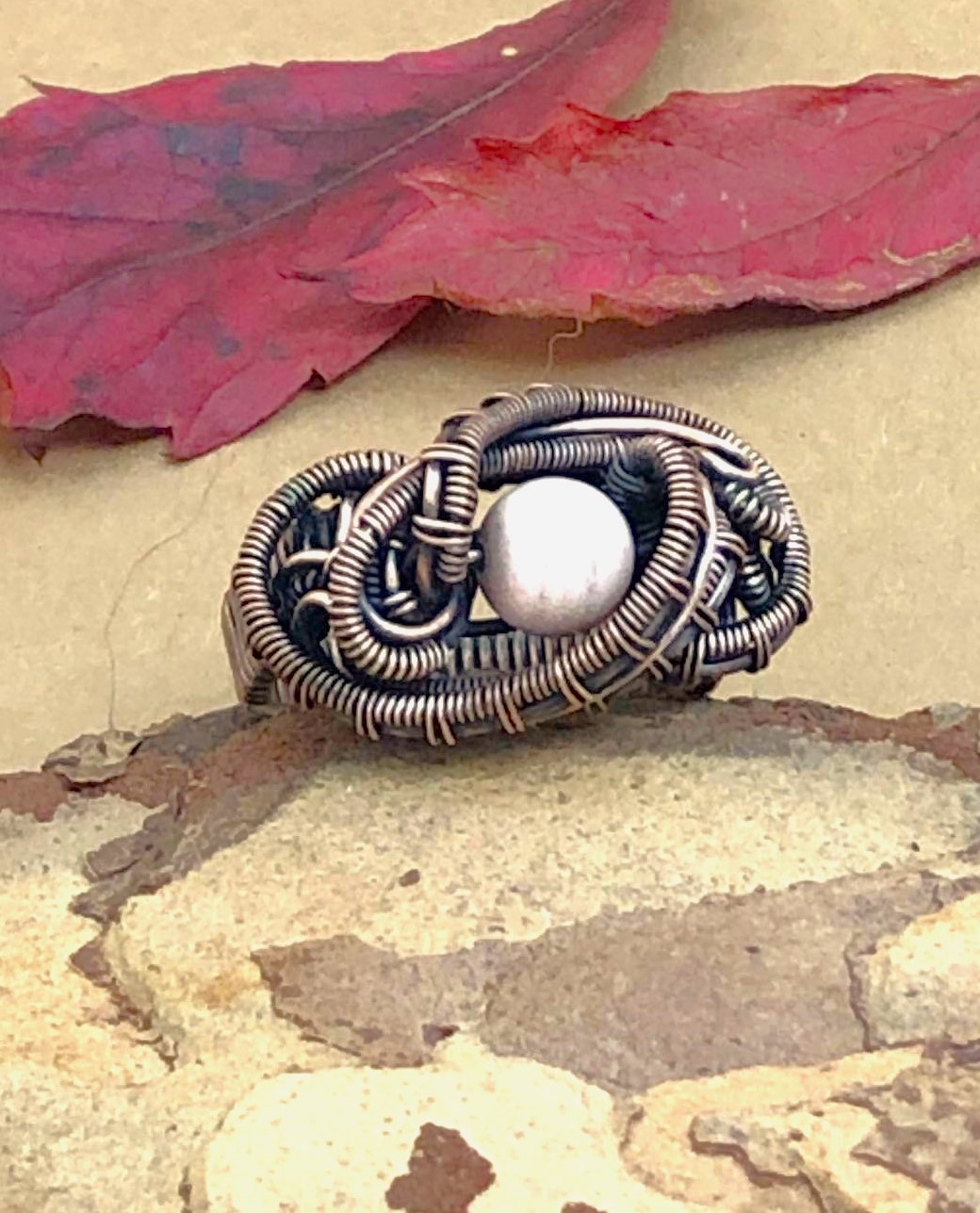 SunayLaLuna rosaKoralle-Ring1 Halbedelsteinschmuck