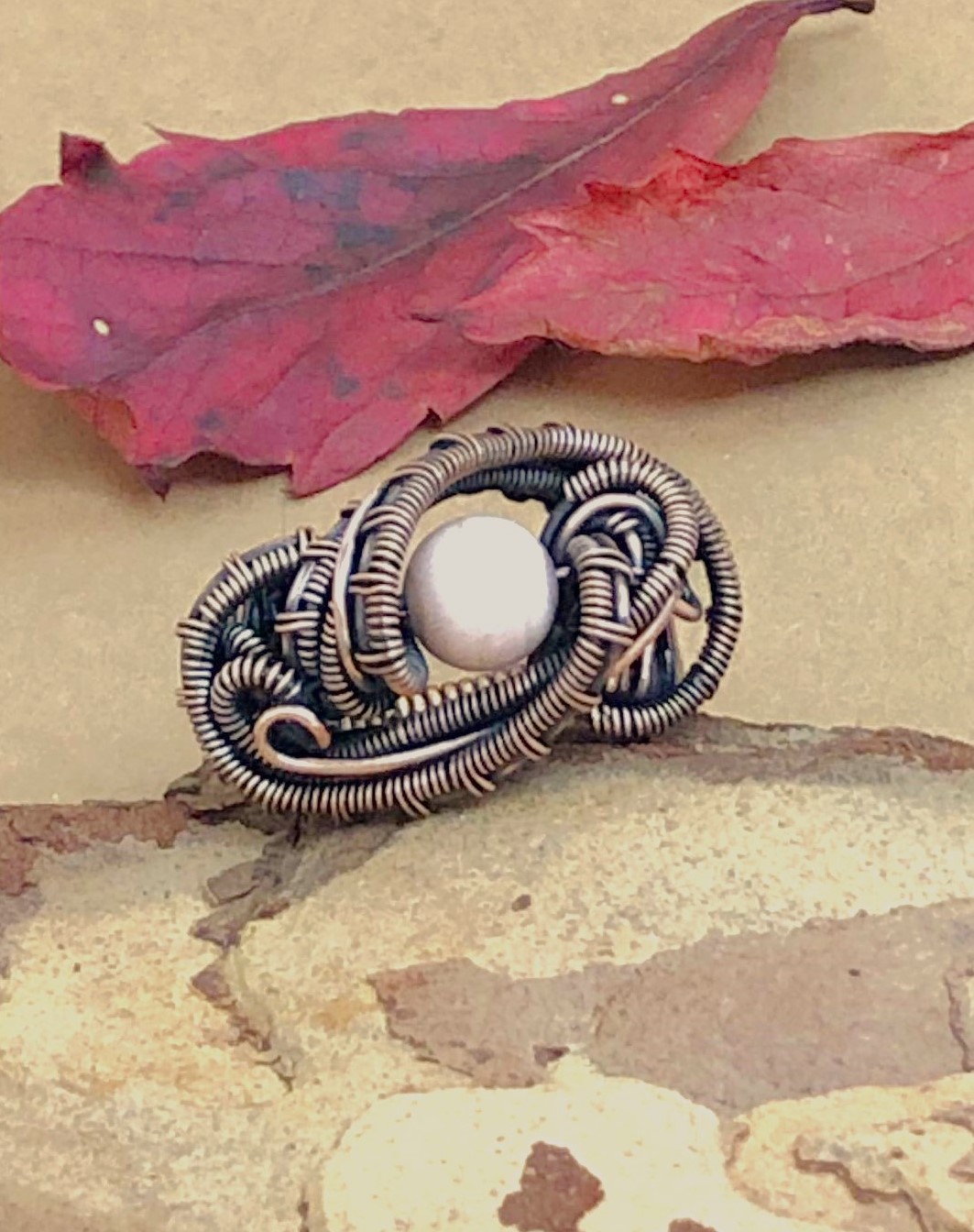 SunayLaLuna rosaKoralle-Ring1 Halbedelsteinschmuck