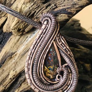 Boulderopal Medaillon Kupfer – Naturwunder Unikat | SunayLaLuna