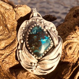 SunayLaLuna Chrysokoll-Anhänger LuxuriöserSchmuck