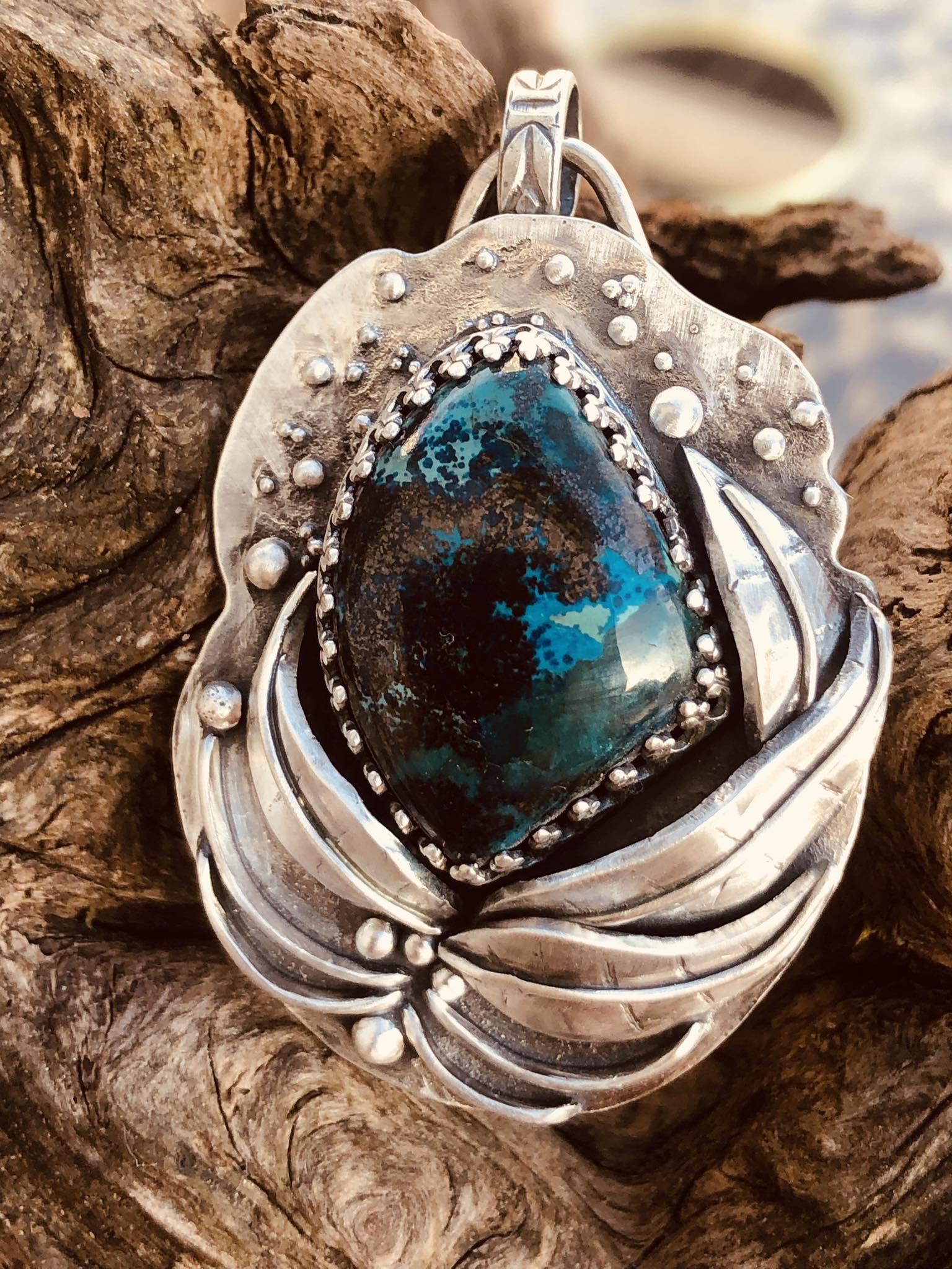 SunayLaLuna Chrysokoll-Anhänger LuxuriöserSchmuck