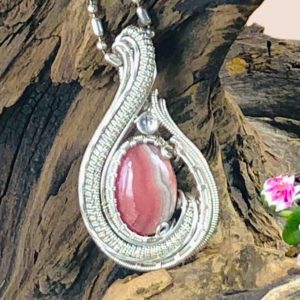 Rhodochrosit-Medaillon Silberschmuck SunayLaLuna