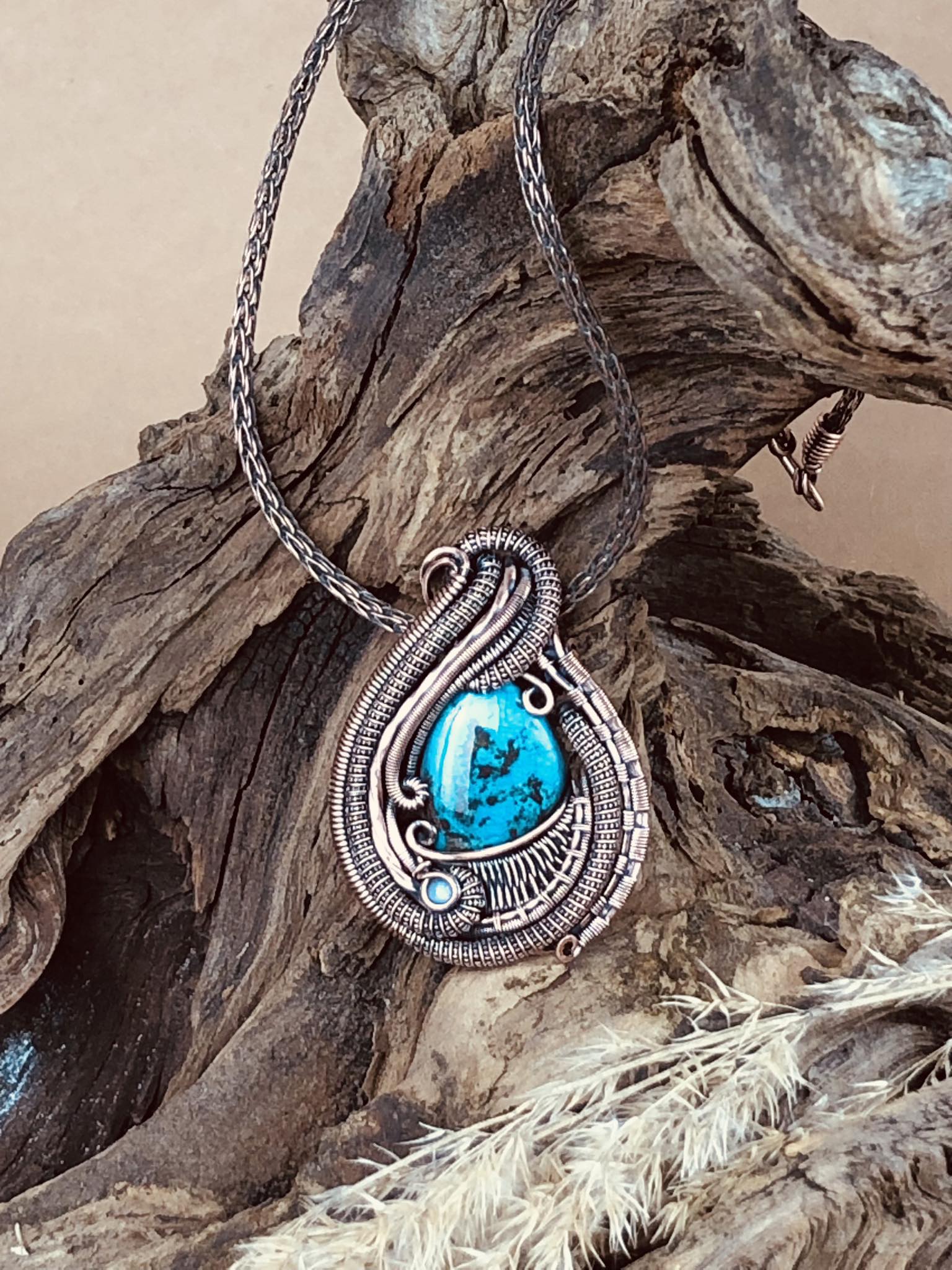 Shattuckite-Medallion Schattuckitejewelry SunayLaLuna