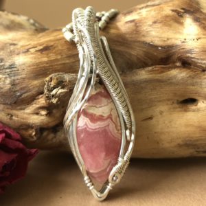 Rhodochrositschmuck Rhodochrosit-Anhänger - Silberschmuck
