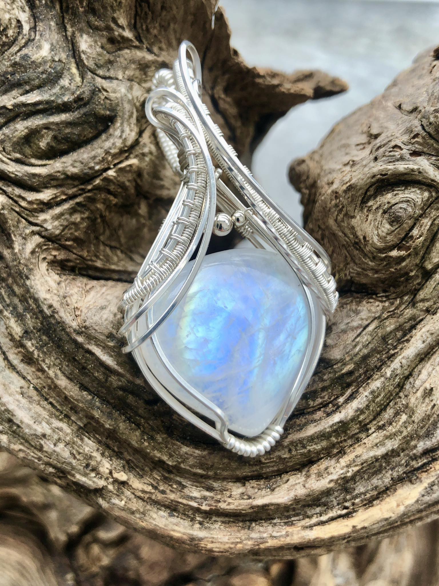 SunayLaLuna RainbowMoonstone-Pendant Silverjewelry