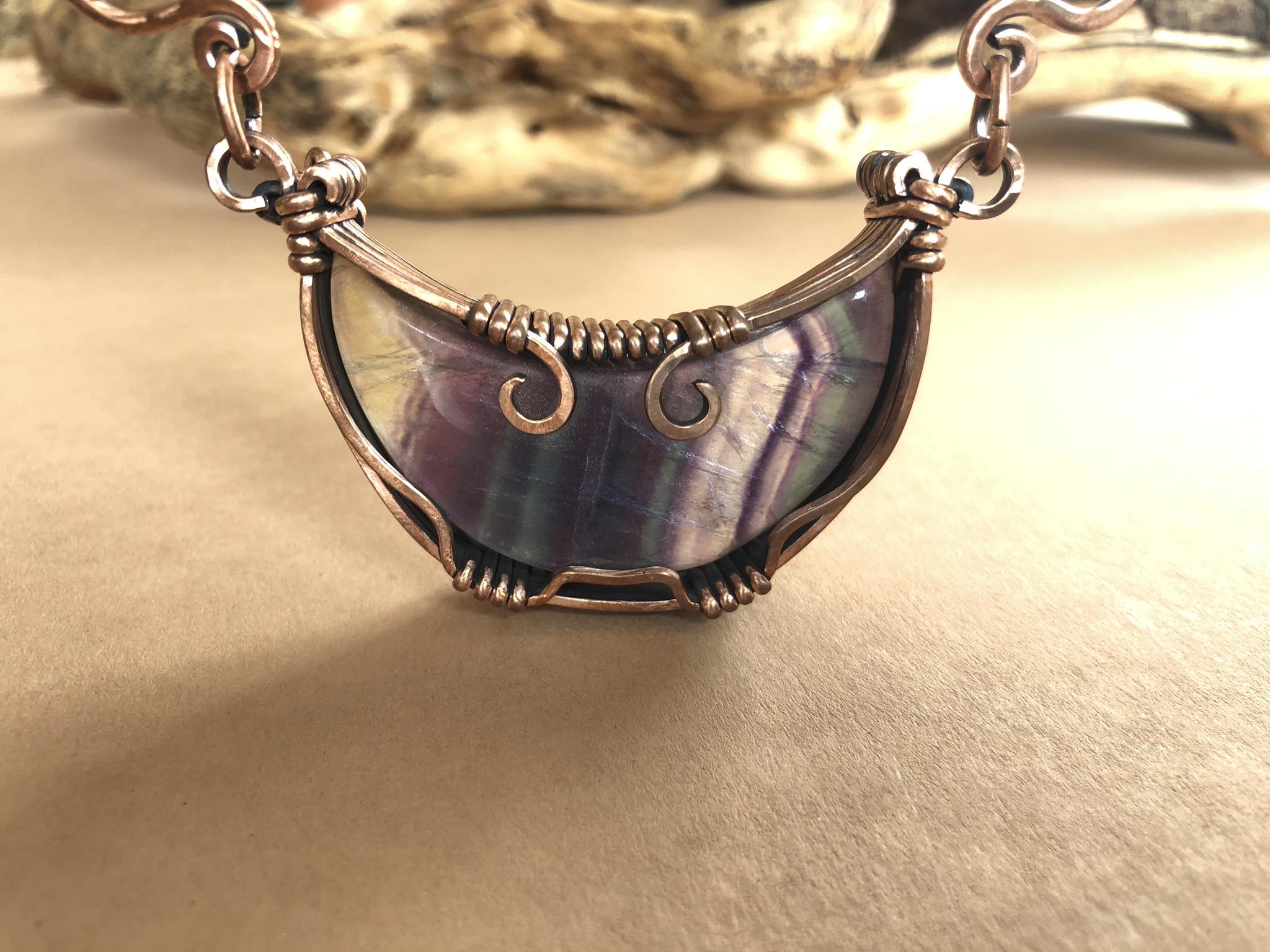 RainbowFluorite-Pendant Jewelrydesign SunayLaLuna