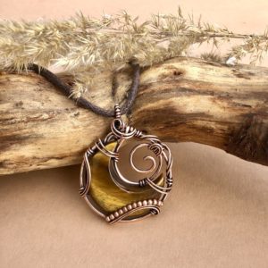 SunayLaLuna Tigeraugen-Anhänger Mondschmuck