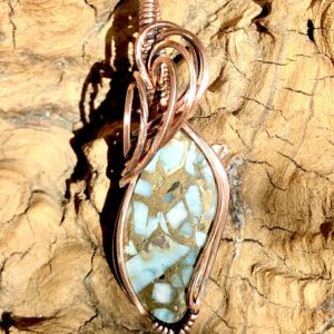Mohave-Larimar-Anhänger Kupferschmuck