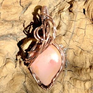rosaAndenopal-Anhänger, Kupferschmuck