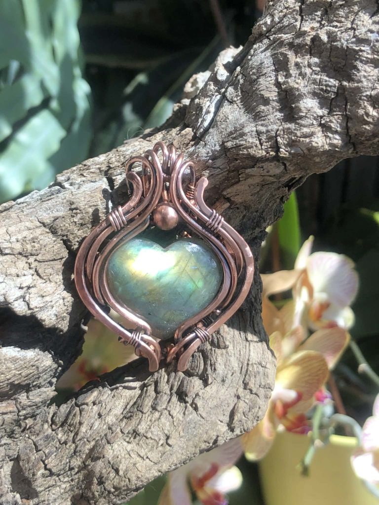 Labradorit-Anhänger, Herzschmuck